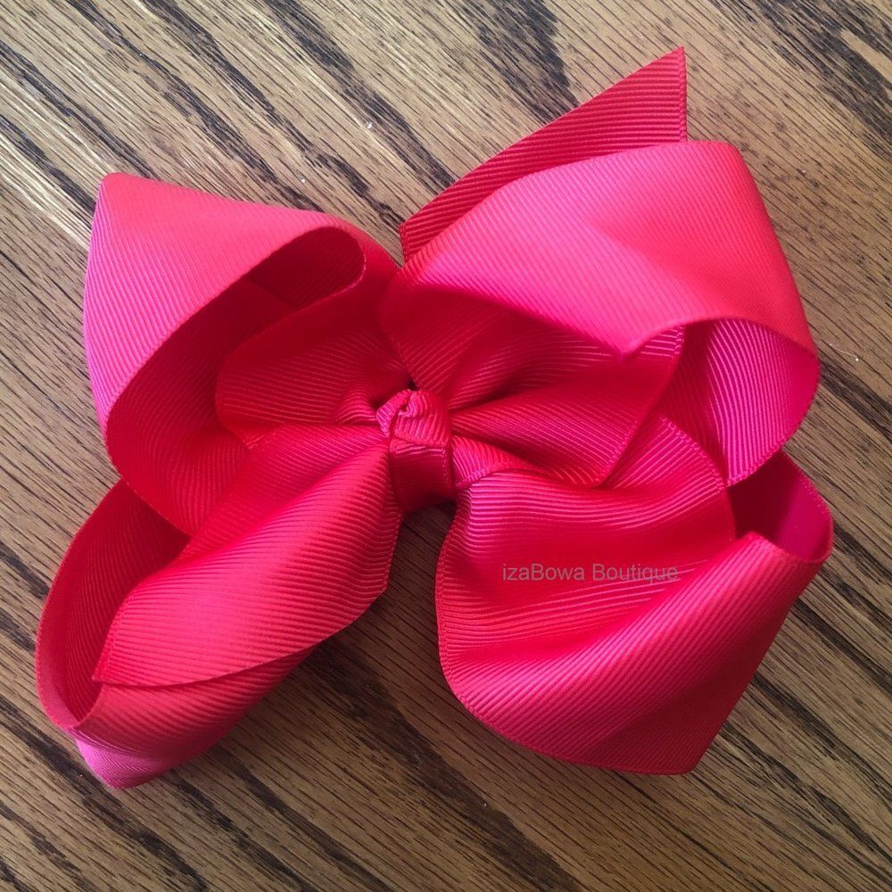 Red 6" Boutique Bow  HANDCRAFTED  4B2122 NWT Boutique